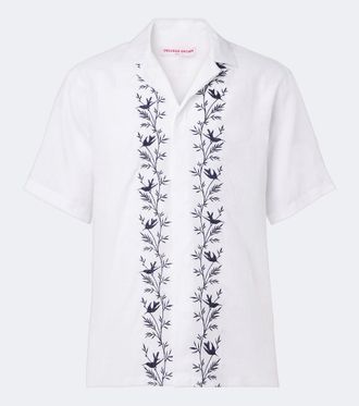 Orlebar Brown Maitan embroidered linen shirt