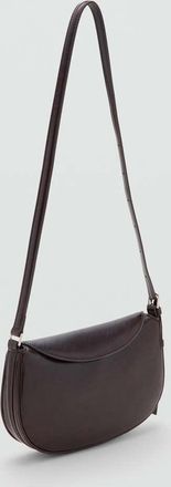 Mango Borsa a tracolla ovale falda cioccolato - Donna - Taglia unica - MANGO