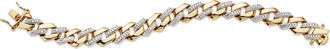 Palm Beach Jewelry Mens Diamond Accent 18k Gold-Plated Two-Tone Squared Curb-Link Bracelet 8.5