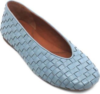 Gentle Souls Willow Woven Flat in Ashley Blue Leather at Nordstrom, Size 7.5