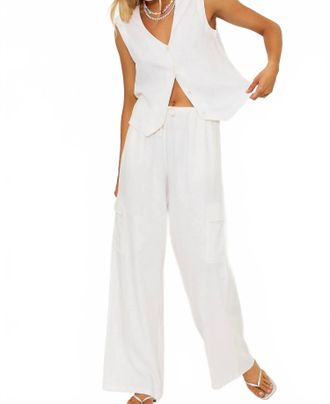 Beach Riot Amara Wide Leg Pant In White