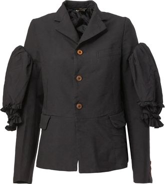 Comme Des Garçons ruffle sleeve blazer - Zwart