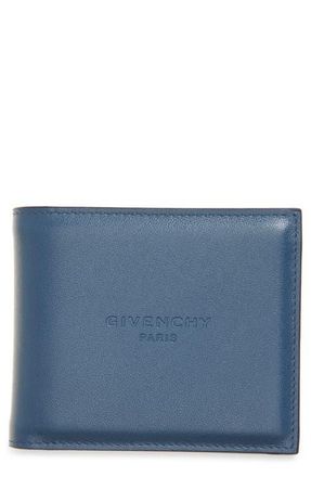 Givenchy Logo Padded Leather Bifold Wallet in Military Blue at Nordstrom