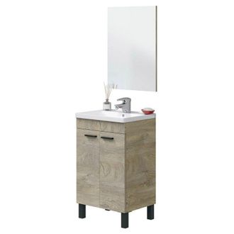 For&eacute;s Mueble Ba&ntilde;o Con Espejo Koncept 80x50x40 Cm Roble Alaska