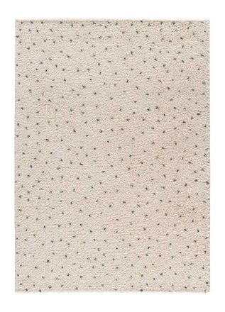 Atticgo Alfombra shaggy moderna crema/negro 80x150 cm