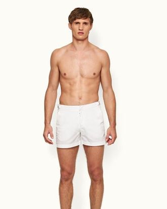 Orlebar Brown Setter Shorter Length Swim Shorts in White at Nordstrom, Size 28