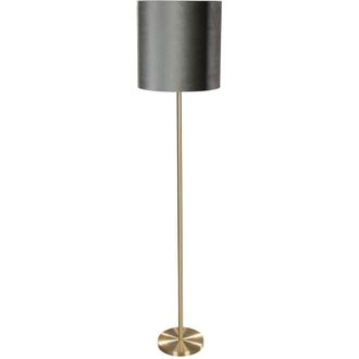 QAZQA Floor Lamp Brass with Velvet Shade Green 40cm - Simplo