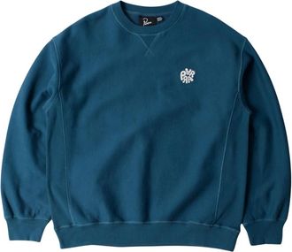 by Parra Hoodies & sweatvesten, Heren, Blauw, XL, Katoen, Balloon Logo Cross-Grain Crewneck