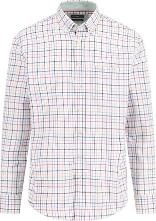 Fynch-Hatton Langarmhemd FYNCH-HATTON, Herren, Gr. 4XL, N-Gr, lila (berry), Web, Obermaterial: 100% Baumwolle, kariert, normal h&uuml;ftbedeckend, Rundhals, 2-Knopf-Man