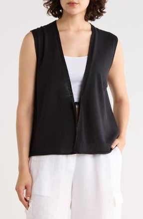 Eileen Fisher Tie Front Sweater Vest in Black at Nordstrom Rack, Size Xx-Small