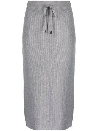 PESERICO bead-embellished midi skirt - Grey