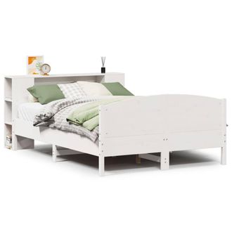 Berkfield Home Bookcase Bed without Mattress White 150x200cm Solid Wood Pine | Size: 150x200 cm