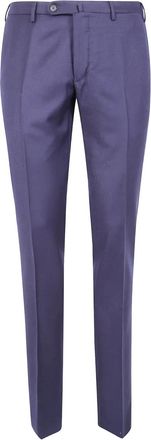 Incotex Pantaloni in cotone con pieghe - Blu