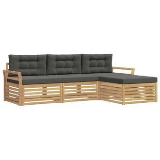 vidaXL Conjunto De Sof&aacute;s De Exterior 4 Uds. Blanco Y Antracita Vidaxl