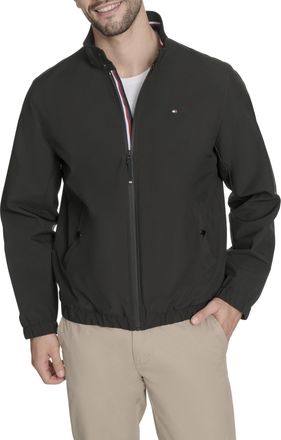Tommy Hilfiger Mens Stand Collar Jacket, Black, L