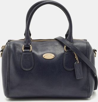 Coach Navy Blue Leather Mini Bennett Satchel