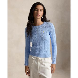 Ralph Lauren Kabeltrui met lange mouwen en ronde hals