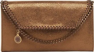 Stella McCartney Falabella Eco Shiny Dotted Chamois Wallet on Chain