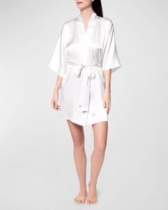 Christine Lingerie Solid Silk Short Robe