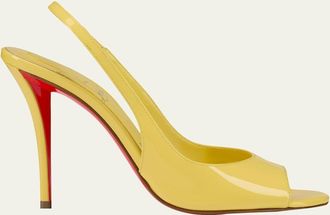 Christian Louboutin 100mm Sofia Z Patent Leather Slingback Pumps