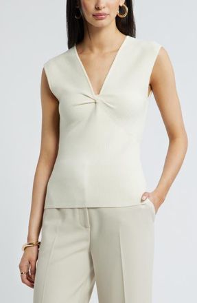 Nordstrom Sleeveless Twist Front Sweater in Ivory Tofu at Nordstrom, Size Xx-Large