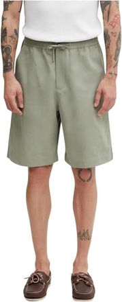 Maison Kitsun&eacute; Bermuda shorts met elastische tailleband - Heren - Korte Broeken - Groen - L - Katoen - Korte Broeken