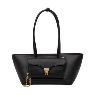 Coccinelle Double Beat Tote - Dames - Shoppers - Zwart - ONE Size - Leer - Tassen