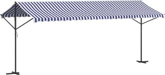 vidaXL Toldo De Pie Tela Y Acero Azul Y Blanco 600x300 Cm Vidaxl