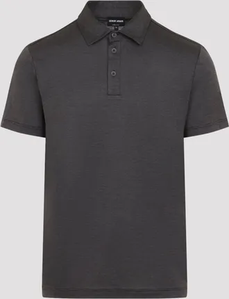 Giorgio Armani zijden en katoenen poloshirt