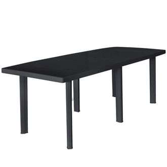 Berkfield Home Garden Table Anthracite 216x90x72 cm Plastic in Black | Size: 216 x 90 x 72 cm