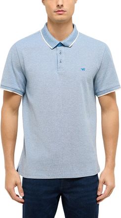 Mustang Poloshirt MUSTANG MUPalco, Herren, Gr. XXL, blau, meliert, Piqu&eacute;, Obermaterial: 100% Baumwolle, meliert, normal normal, ohne Ausschnitt, Shirts Polosh