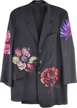 Yohji Yamamoto Giacca a fiori - Nero