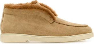 Santoni Brown Suede Ankle Boots