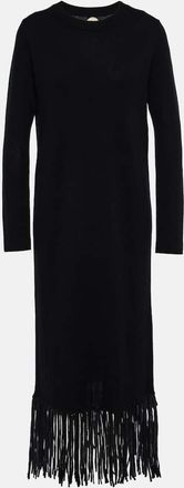 Jardin Des Orangers Fringed wool and cashmere midi dress