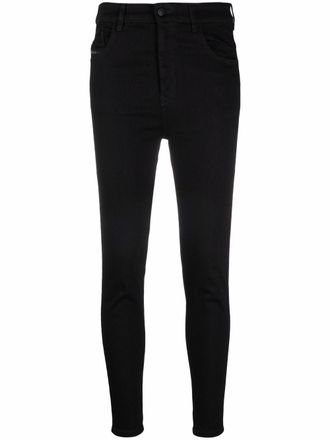 Diesel Jeans skinny a vita alta Slandy - Nero