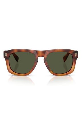 Brunello Cucinelli Alke 53mm Rectangular Pillow Sunglasses in Havana /Forest at Nordstrom