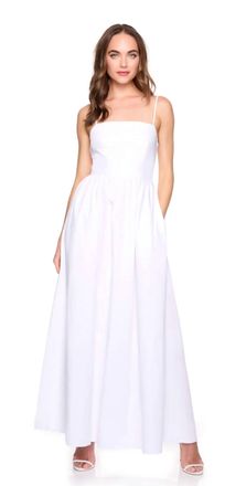 Susana Monaco Poplin Lace Up Maxi Dress In Sugar