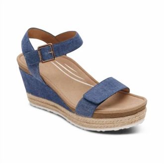 Aetrex Womens Sydney Espadrille Quarter Strap Sandals In Denim