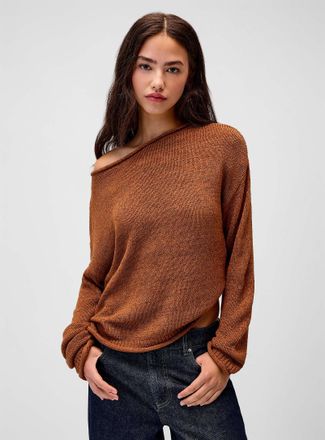 Twik Womens Rolled-trim boat-neck sweater
