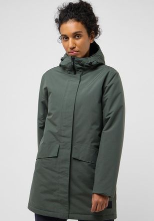 Jack Wolfskin Funktionsmantel JACK WOLFSKIN TEMPELHOF COAT W, Damen, Gr. M (38/40), gr&uuml;n (slate, gr&uuml;n), Hauptmaterial: 100% Polyester. Futter: 100% Polyester (recyc