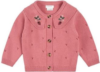 Petit Lem Berry Pointelle Knit Cardigan in Pink at Nordstrom, Size 18-24M
