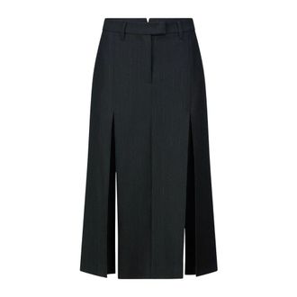 Riani Falda Midi de Raya Diplom&aacute;tica - Skirts - Mujer - Negro - XS
