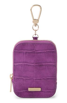 Brahmin Katelynn Croc Embossed Leather Coin Pouch in Purple at Nordstrom