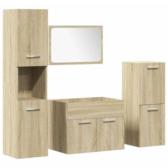 vidaXL Set Mobili da Bagno 4 pz Rovere Sonoma in Legno Multistrato vidaXL