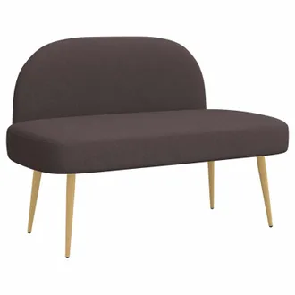 vidaXL Panchina Imbottita Con Schienale Marrone Scuro 110 X 60 X 76 Cm Vidaxl