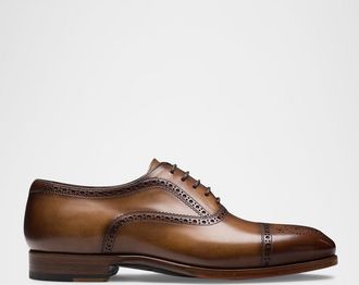 Magnanni Mens Lincoln Brogue Leather Oxfords