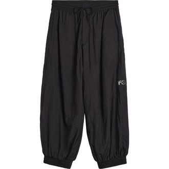 Yohji Yamamoto Wide Nylon Track Pants in Black at Nordstrom, Size Xx-Large