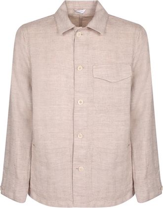 Boglioli Linnen Overshirt - Heren - Casual Overhemden - Beige - M - Linnen - Overhemden