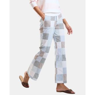 Cynthia Rowley Seersucker Madras Cropped Trouser