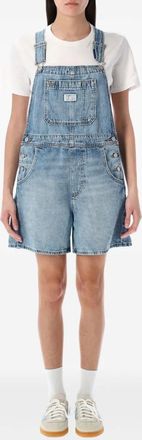 Levi's logo-patch jumpsuit - women - Cotton - S - Blue